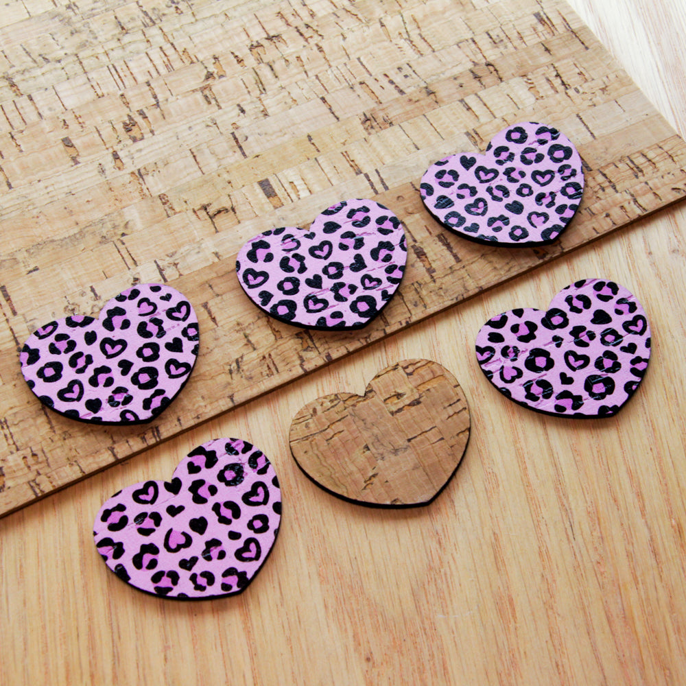 Cork - 40mm - Heart - Heart Leopard - 01