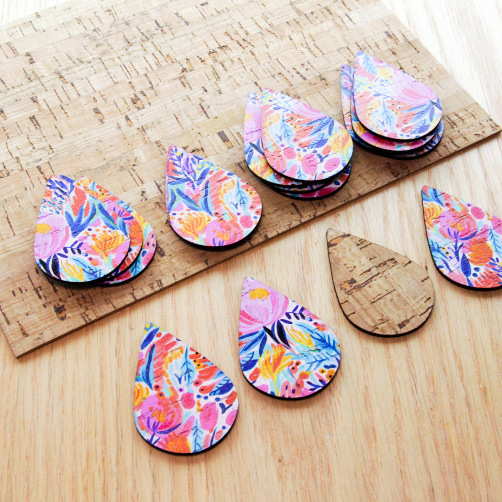 Cork - 50mm - Teardrop - Bold Floral - 53