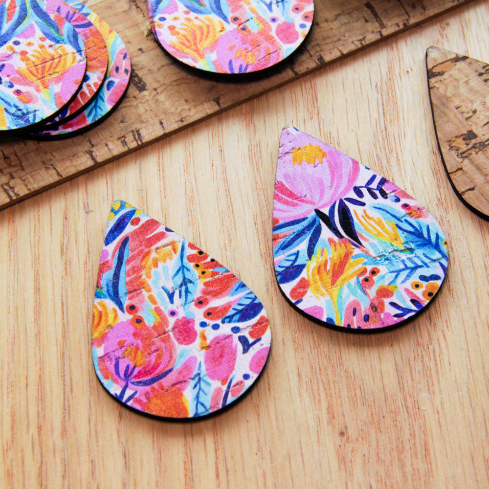 Cork - 50mm - Teardrop - Bold Floral - 53