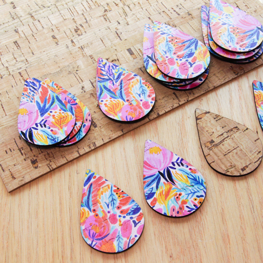 Cork - 50mm - Teardrop - Bold Floral - 53