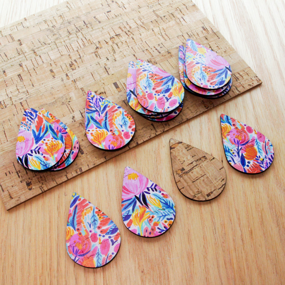 Cork - 50mm - Teardrop - Bold Floral - 53
