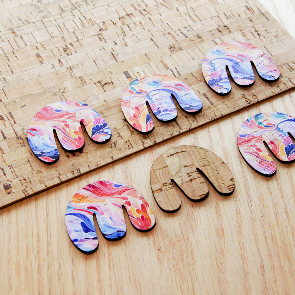 Cork - 40mm - Boho - Abstract Art - 03