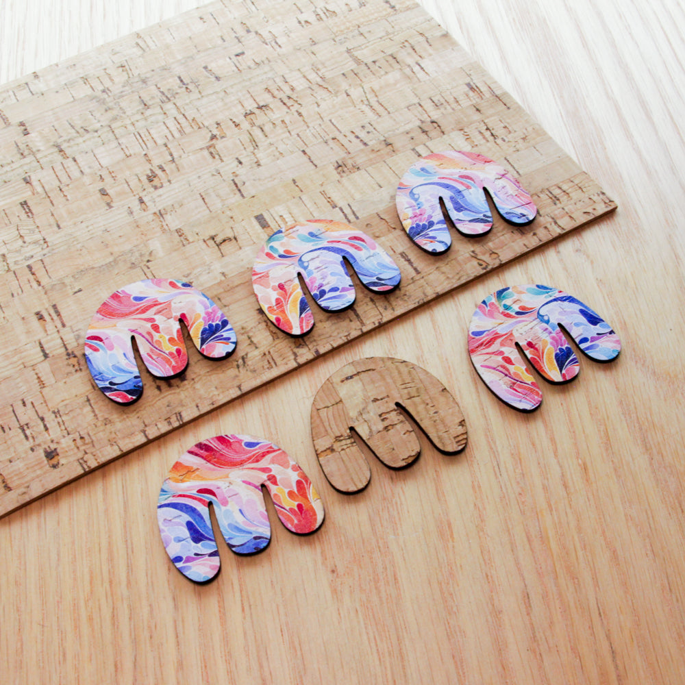 Cork - 40mm - Boho - Abstract Art - 03