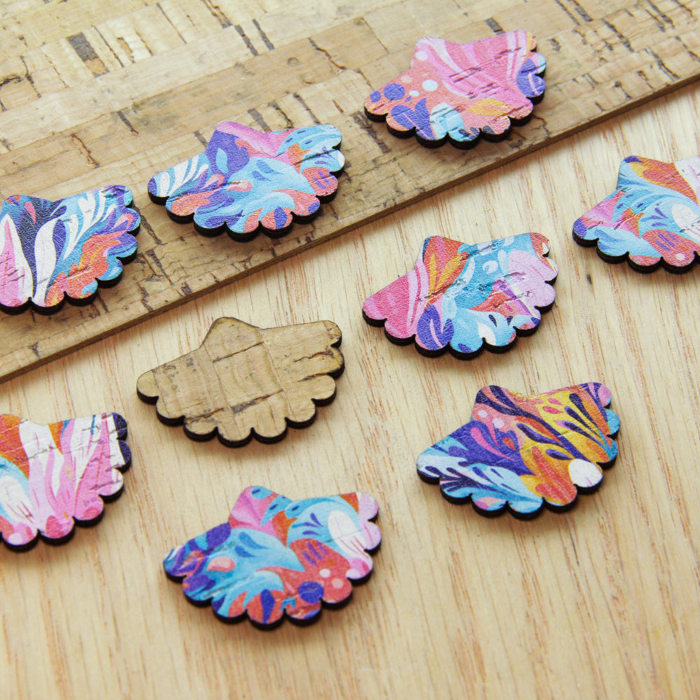 Cork - 30mm - Flower Fan - Abstract Art - 02
