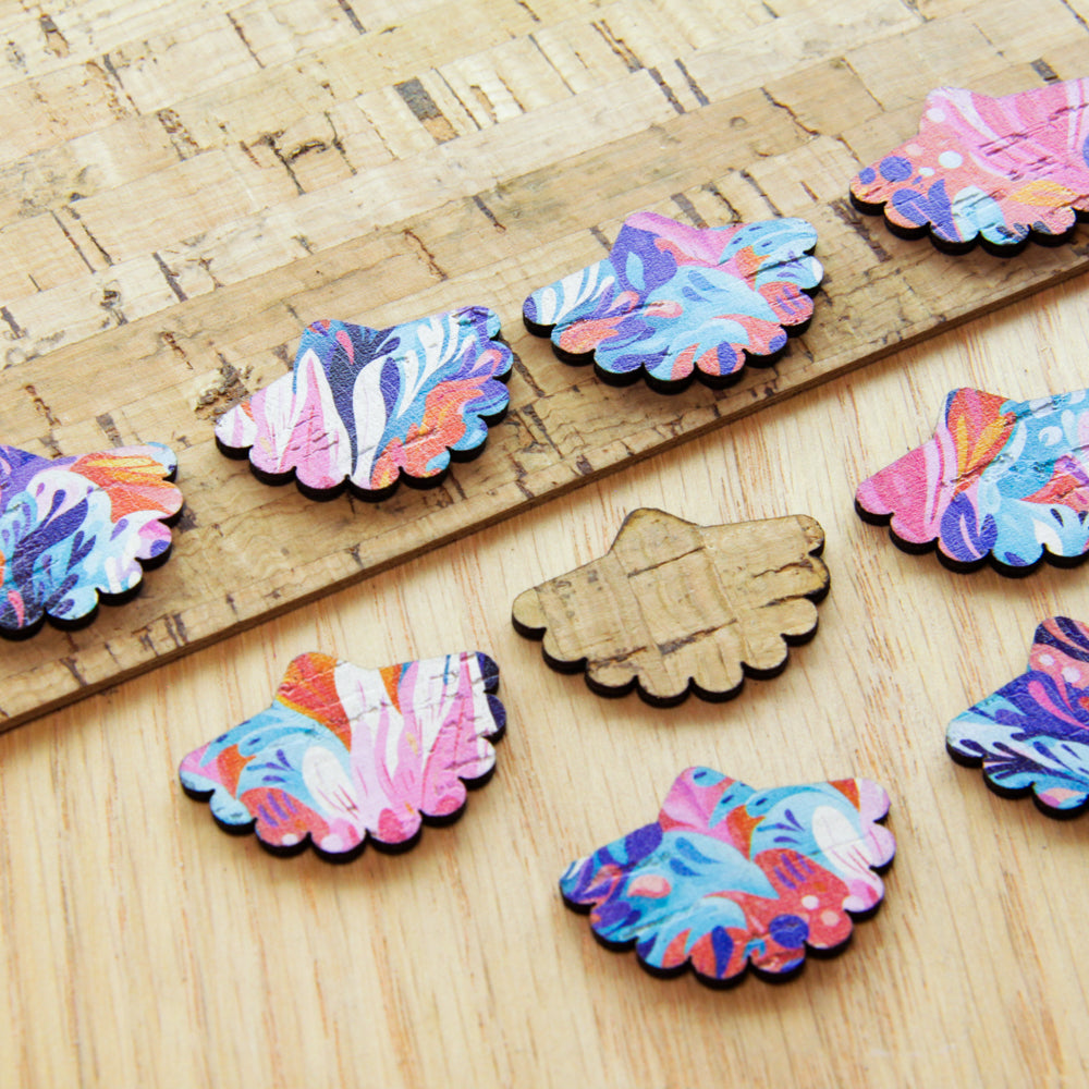 Cork - 30mm - Flower Fan - Abstract Art - 02