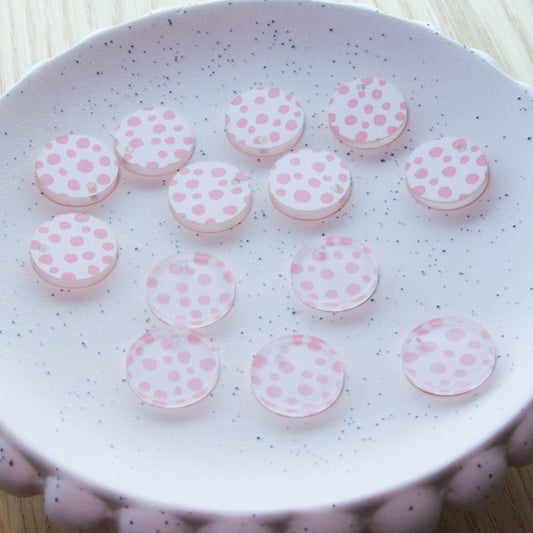 Clear Acrylic - 2cm Circle - 1 Hole - Pastels - 41