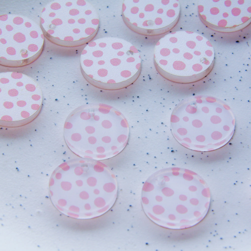 Clear Acrylic - 2cm Circle - 1 Hole - Pastels - 41