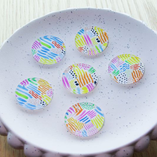 Clear Acrylic - 3cm - Circle - 1 Hole - Colourful Play - 09