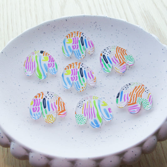 Clear Acrylic - Boho Flower - 3x3cm - 1 Hole - Colourful Play - 09