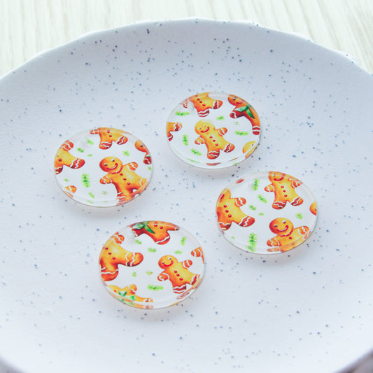Clear Acrylic - 3cm - Circle - 1 Hole - Christmas - 131