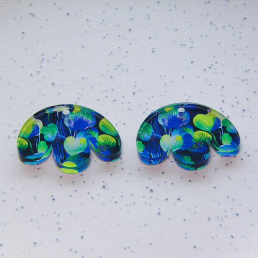 Clear Acrylic - Boho Flower 2- 3x2.5cm - 1 Hole - Summer Nights - 19