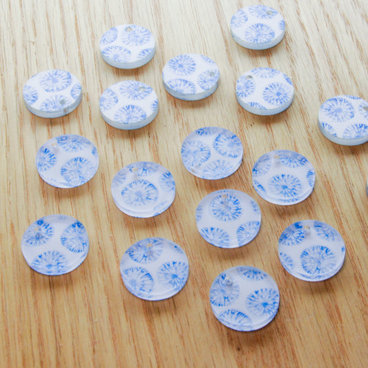 Clear Acrylic - 2cm Circle - 1 Hole - Shibori - 25