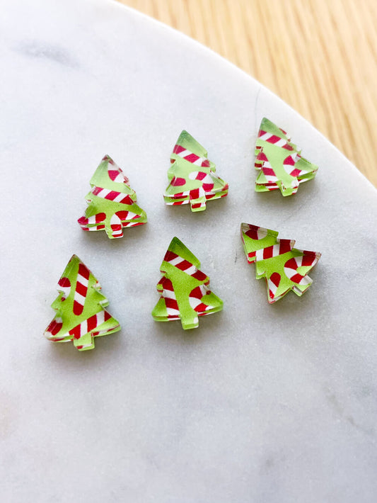Clear Acrylic - 1.5cm Christmas Tree - Studs - Christmas - 318