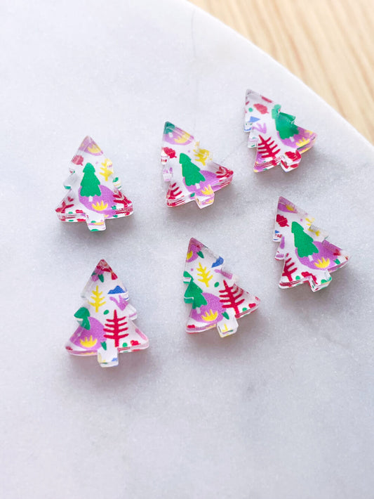 Clear Acrylic - 1.5cm Christmas Tree - Studs - Christmas - 03