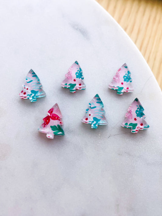 Clear Acrylic - 1.5cm Christmas Tree - Studs - Christmas - 148