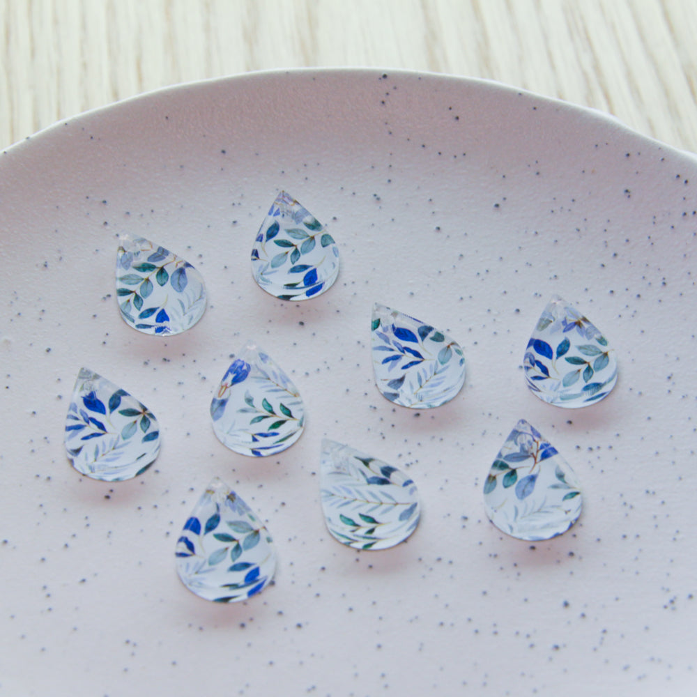 Clear Acrylic - 2cm Teardrop - 1 Hole - Australian Native - 02