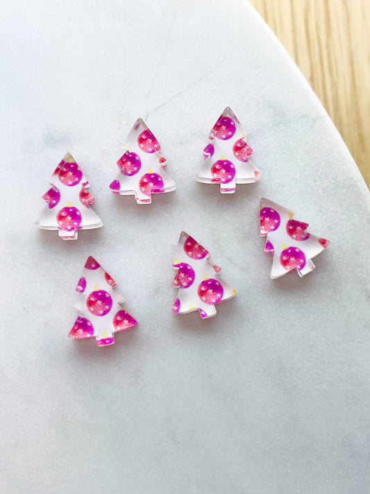 Clear Acrylic - 1.5cm Christmas Tree - Studs - Christmas - 05