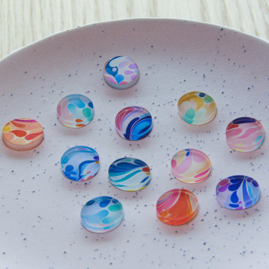 Clear Acrylic - 1.5cm Irregular Circle - Studs - Abstract Art - 03