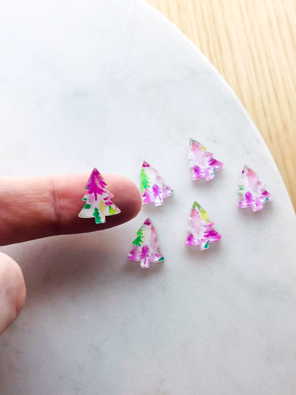 Clear Acrylic - 1.5cm Christmas Tree - Studs - Christmas - 170