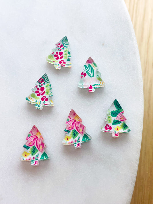 Clear Acrylic - 1.5cm Christmas Tree - Studs - Christmas - 150