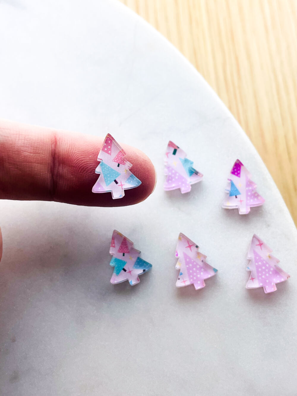 Clear Acrylic - 1.5cm Christmas Tree - Studs - Christmas - 309