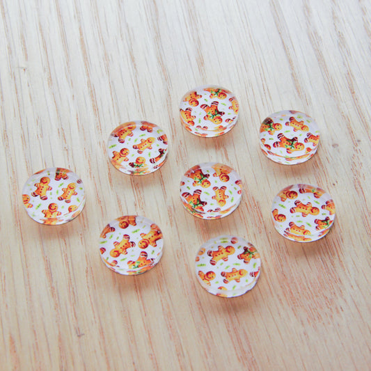 Clear Acrylic - 1.5cm Circle - Studs - Christmas - 131