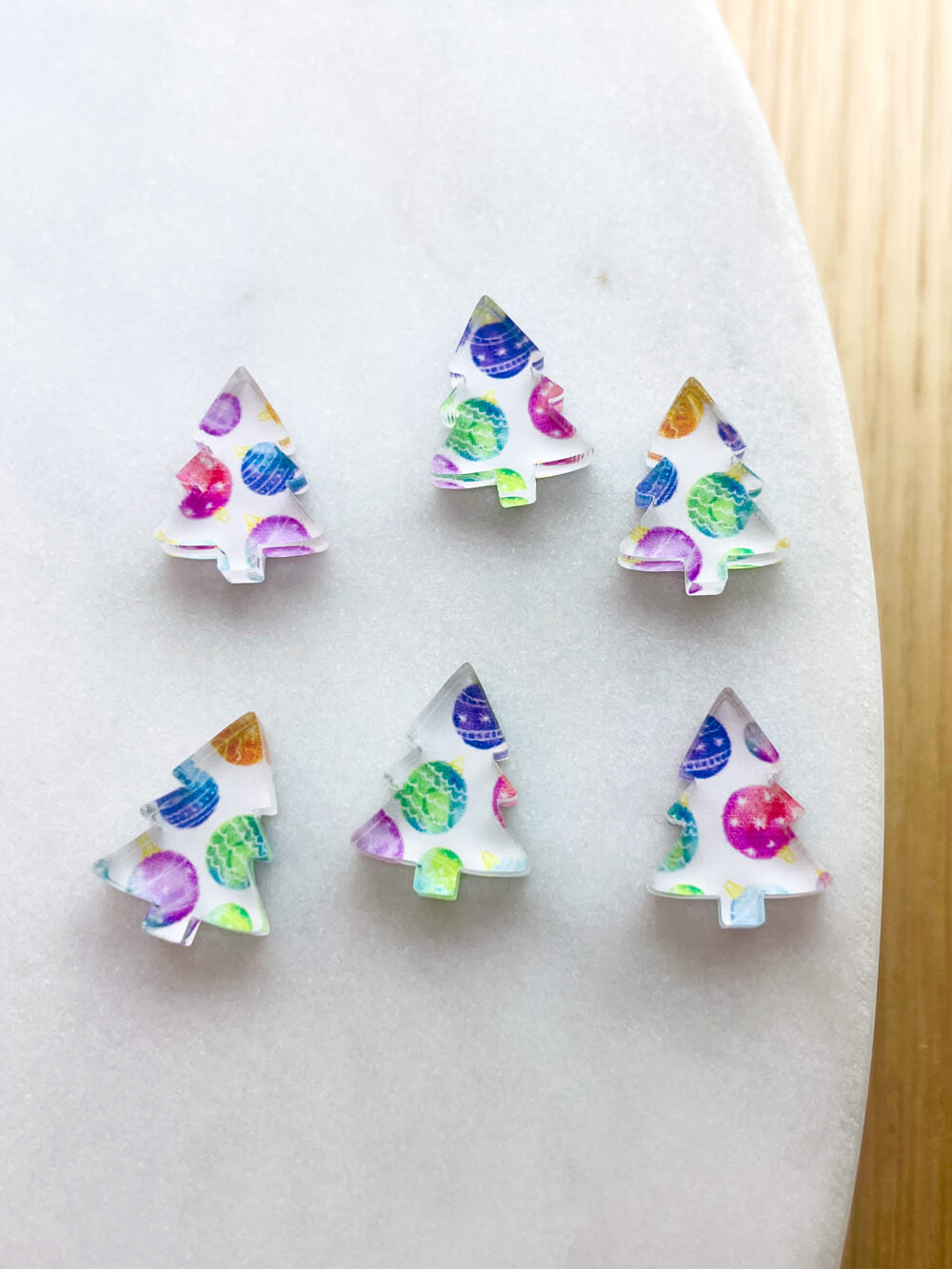 Clear Acrylic - 1.5cm Christmas Tree - Studs - Christmas - 02