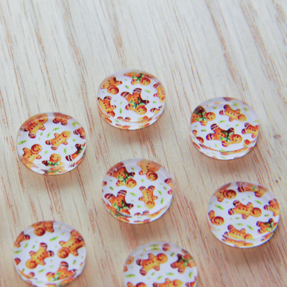 Clear Acrylic - 1.5cm Circle - Studs - Christmas - 131