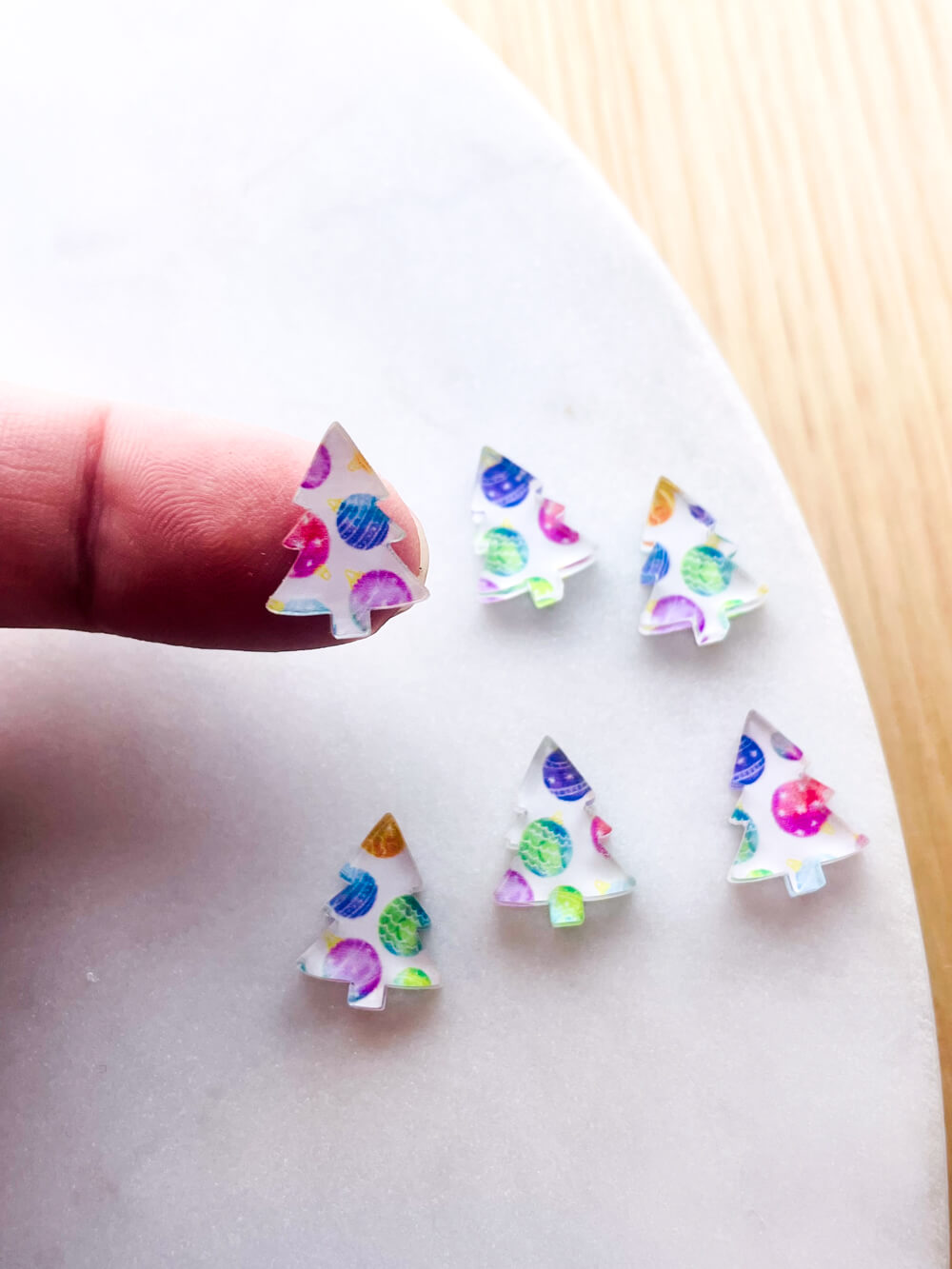 Clear Acrylic - 1.5cm Christmas Tree - Studs - Christmas - 02