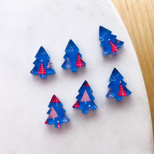 Clear Acrylic - 1.5cm Christmas Tree - Studs - Christmas - 122