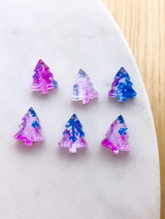 Clear Acrylic - 1.5cm Christmas Tree - Studs - Christmas - 158