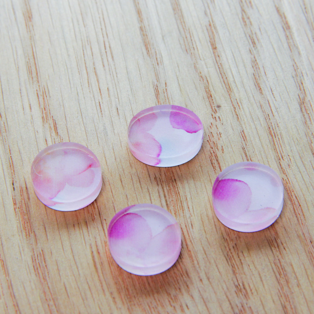 Clear Acrylic - 1.5cm Irregular Circle - Studs - Watercolour - 02
