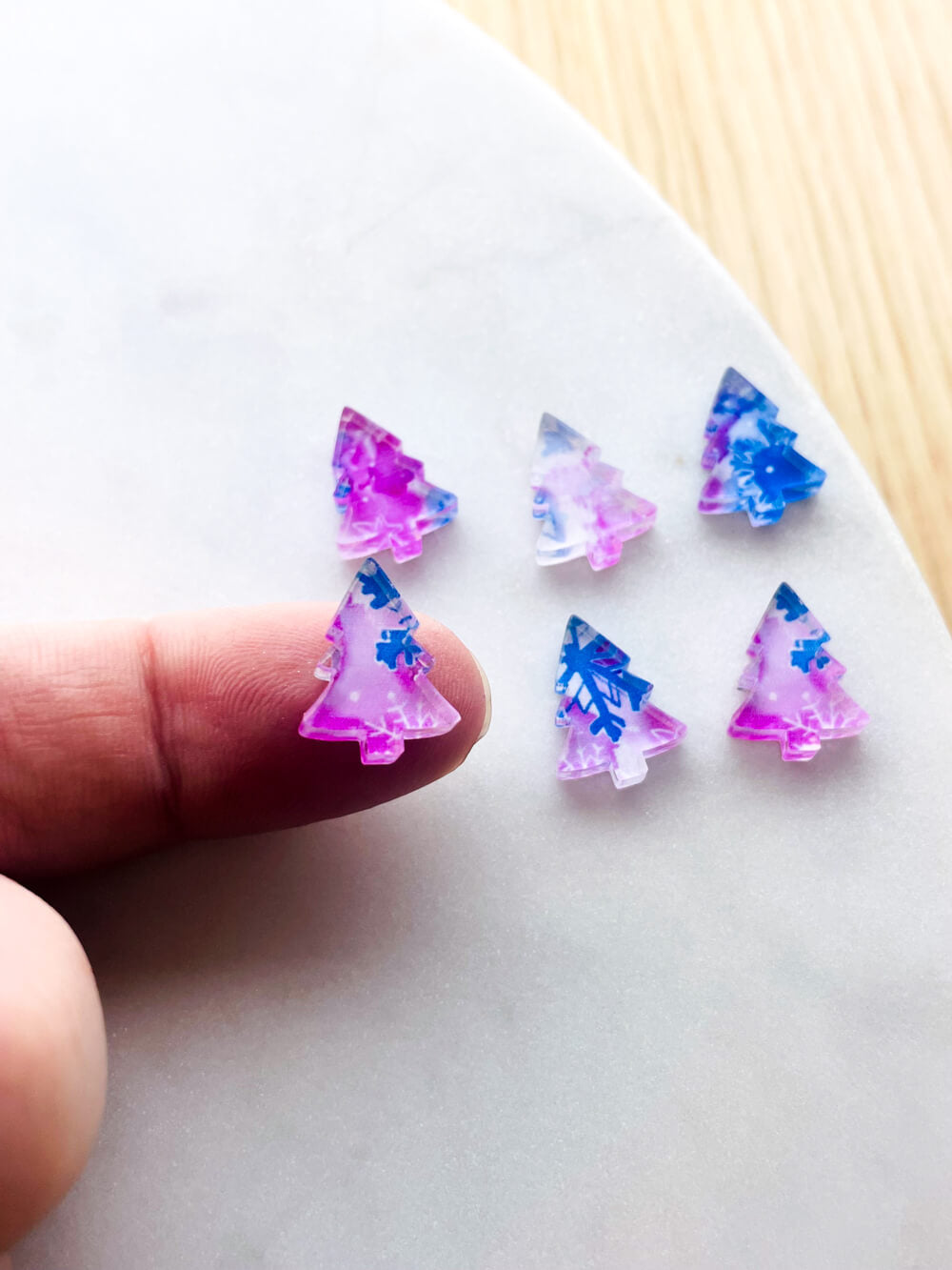 Clear Acrylic - 1.5cm Christmas Tree - Studs - Christmas - 158