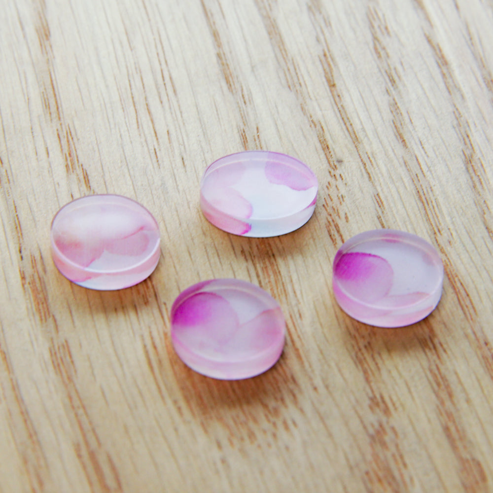Clear Acrylic - 1.5cm Irregular Circle - Studs - Watercolour - 02