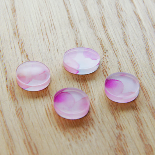 Clear Acrylic - 1.5cm Irregular Circle - Studs - Watercolour - 02