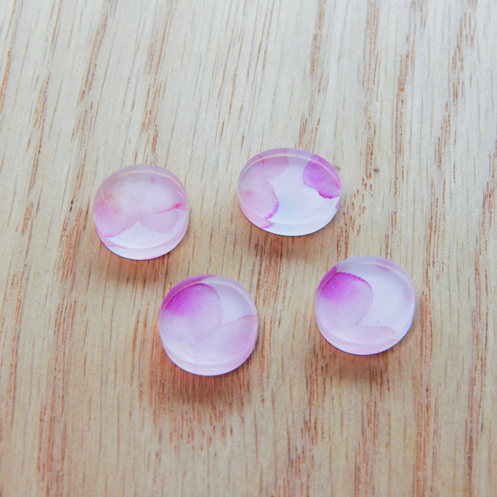Clear Acrylic - 1.5cm Irregular Circle - Studs - Watercolour - 02