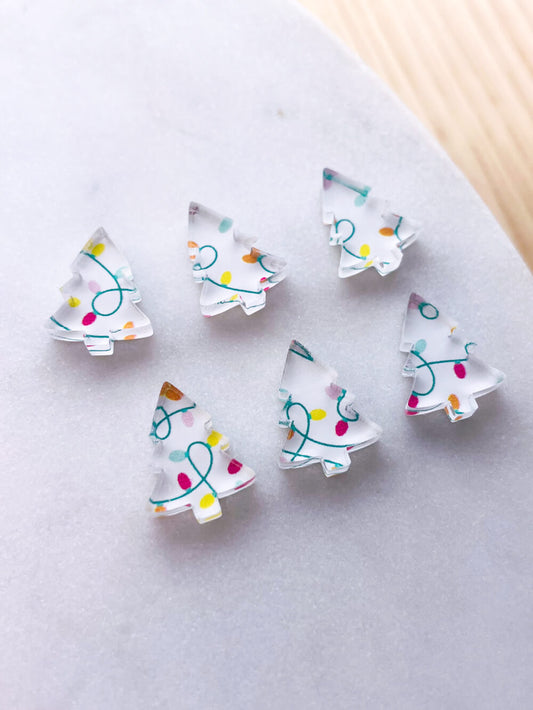 Clear Acrylic - 1.5cm Christmas Tree - Studs - Christmas - 51