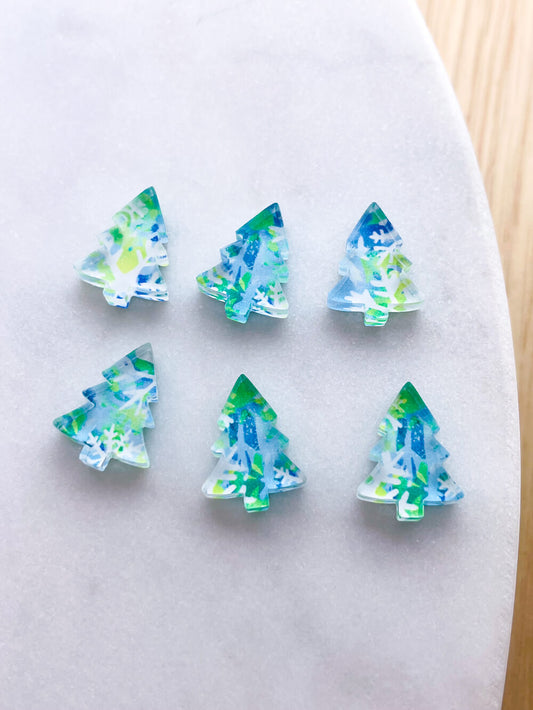 Clear Acrylic - 1.5cm Christmas Tree - Studs - Christmas - 163