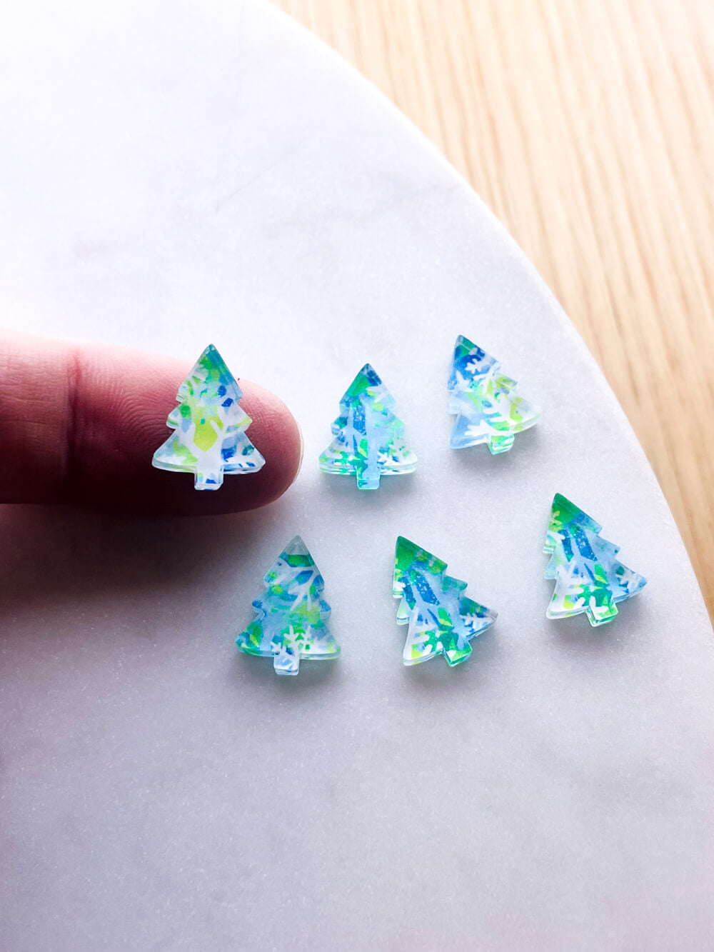 Clear Acrylic - 1.5cm Christmas Tree - Studs - Christmas - 163