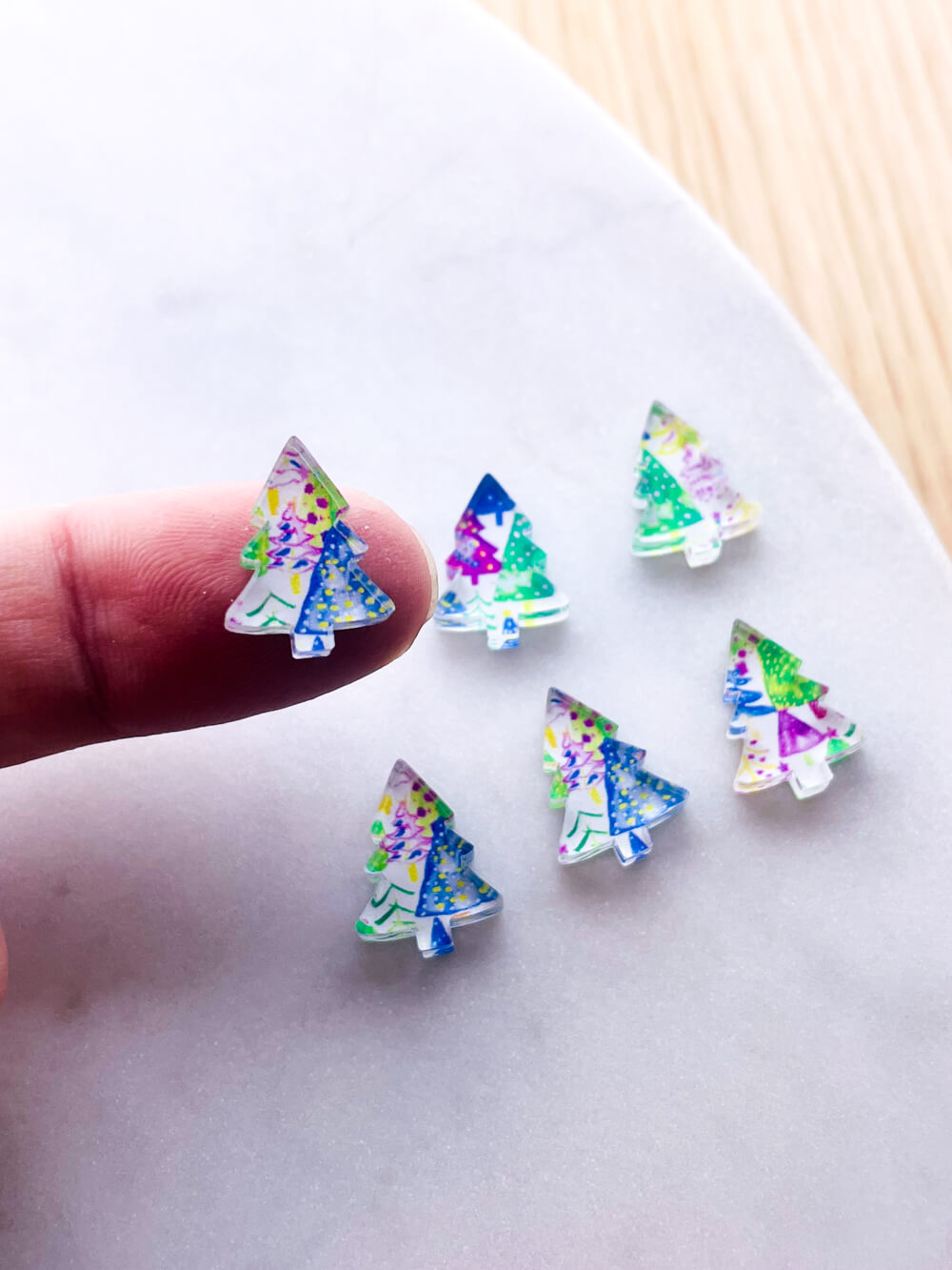 Clear Acrylic - 1.5cm Christmas Tree - Studs - Christmas - 195