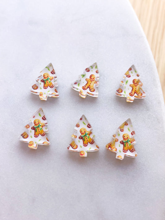 Clear Acrylic - 1.5cm Christmas Tree - Studs - Christmas - 131