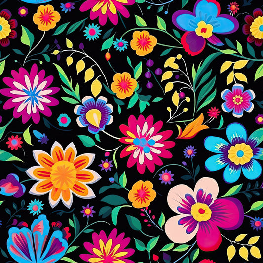 Pattern for printing on leather, acrylic, wood or cork for earring blanks or earring supplies in pattern style - Pattern -  Mexican Floral - 11