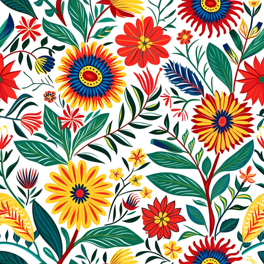 Pattern for printing on leather, acrylic, wood or cork for earring blanks or earring supplies in pattern style - Pattern -  Mexican Floral - 16