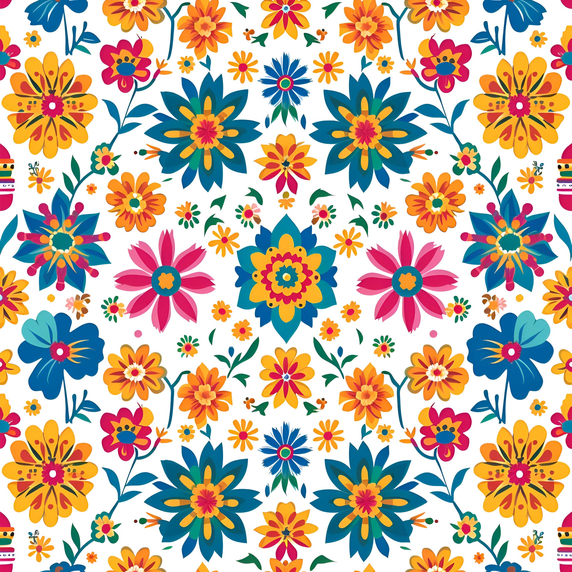 Pattern for printing on leather, acrylic, wood or cork for earring blanks or earring supplies in pattern style - Pattern -  Mexican Floral - 17