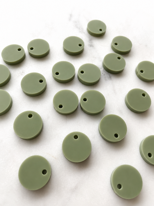 12.5mm or 15mm Olive Circle Toppers/Studs- Various Pack Sizes
