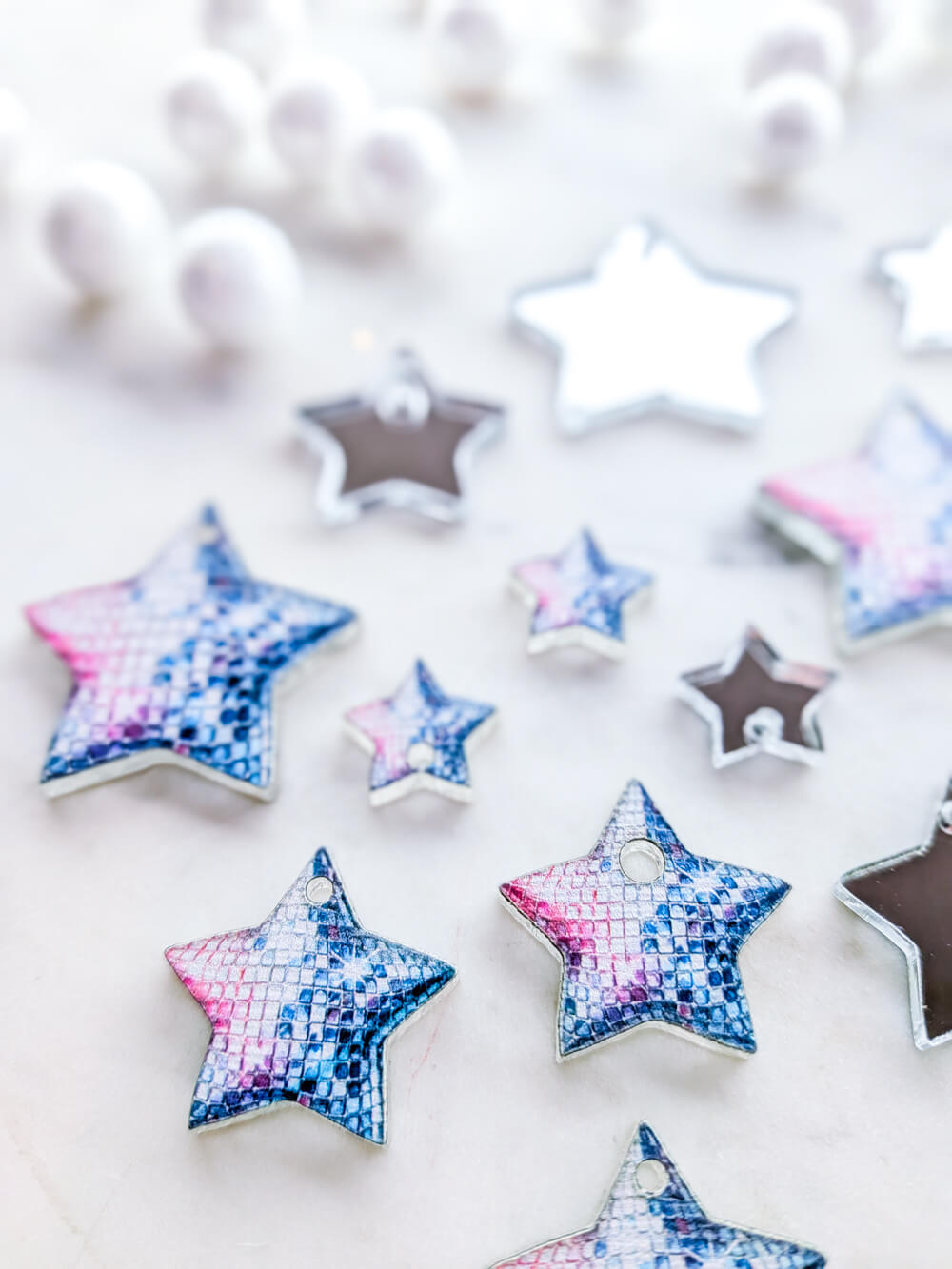 Silver Star on Silver Mirror Acrylic