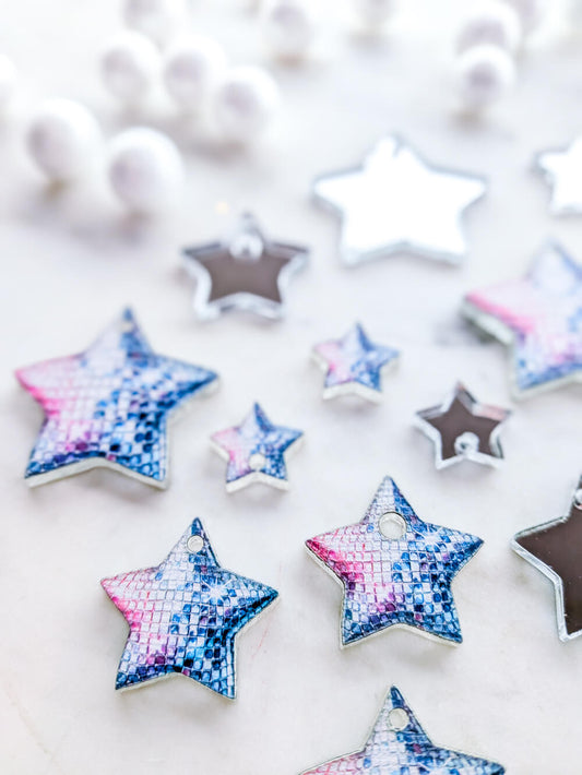 Silver Star on Silver Mirror Acrylic