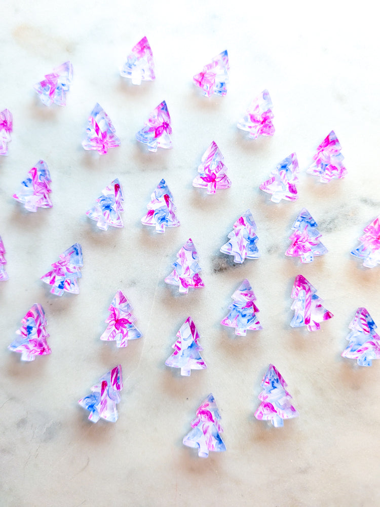 Clear Acrylic - 1.5cm Christmas Tree - Studs - Christmas - 186