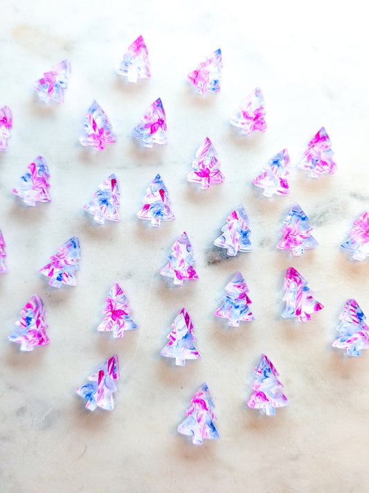 Clear Acrylic - 1.5cm Christmas Tree - Studs - Christmas - 186