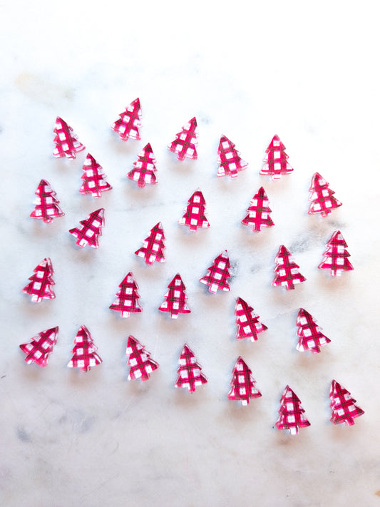 Clear Acrylic - 1.5cm Christmas Tree - Studs - Christmas - 52